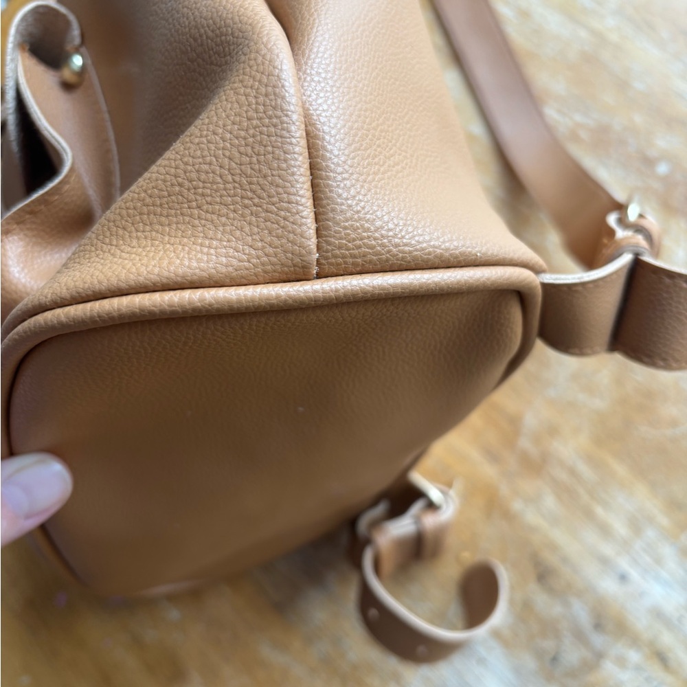Forever 21 Faux Leather Camel Buckle Mini Backpack - Picture 6 of 12